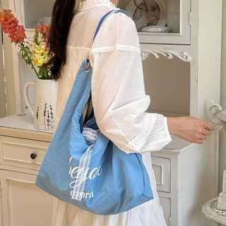 Túi vải nữ đeo vai sọc công suất lớn mới