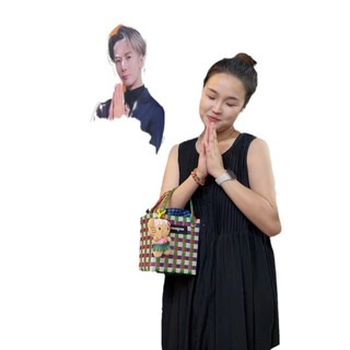 Túi xách vuông dệt Thái Lan - Túi đựng giỏ mùa hè đầy màu sắc dành cho nữ