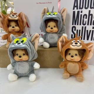SS Monchhichi Tom và Jerry Hợp Tác Mù Hộp Vinyl Hoạt Hình Sang Trọng Túi Charm Plushie Móc Khóa