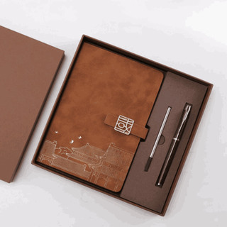 Hộp quà sổ tay & bút, 200 trang giấy 80gsm，Set hộp quà tặng，Bút Ký，Túi hộp，Khổ A5，Quà tặng Không khắc chữ