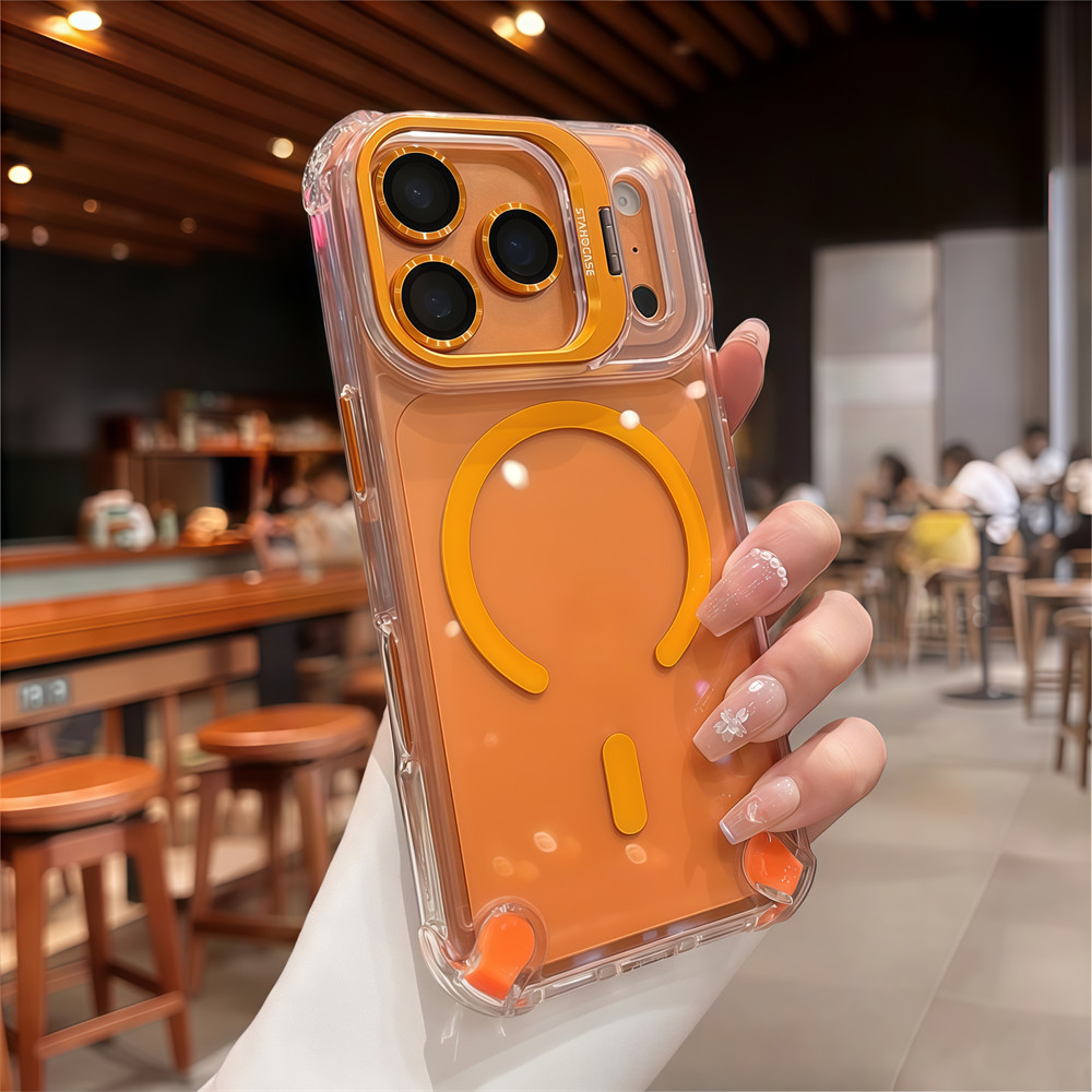 Giá đỡ bảo vệ Camera chất lượng cao Vỏ điện thoại từ tính cho iPhone 17 Pro Max 16 13 14 15 pro max Bảo vệ ống kính chống rơi Vỏ cứng bảo vệ điện thoại