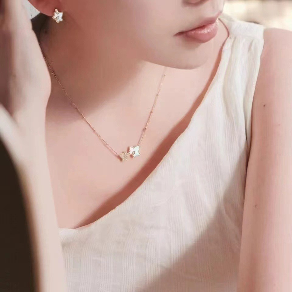 Vòng cổ nữ ngôi sao năm cánh công màu xanh lá cây thời trang