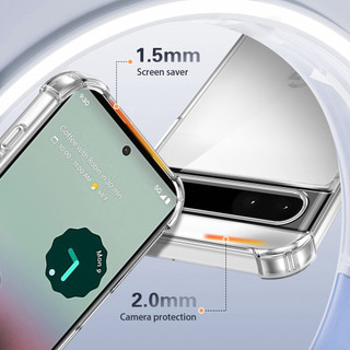Dành cho Google Pixel 6A / 6 Pro Ốp điện thoại cứng pha lê trong suốt chống rơi 4 chiếc Vỏ mỏng chống sốc