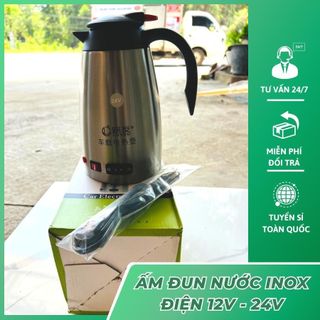 Ấm đun nước trên xe ô tô dung tích 1,2 lít hàng Inox cắm tẩu