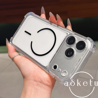 Túi khí chống rơi bốn góc thích hợp cho vỏ điện thoại Apple 17promax iPhone 15 acrylic trong suốt 14 vỏ hút từ tính hình tròn mỏng 13 có vỏ bảo vệ màng ống kính tích hợp