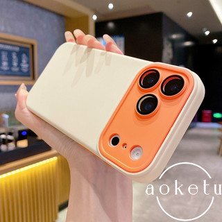 Ốp điện thoại cảm giác da cửa sổ lớn chặn màu 2 trong 1 phù hợp cho iPhone 11 12 13 14 15 16 17 Pro Max mờ bao gồm toàn bộ gương bảo vệ chống rơi
