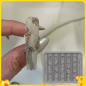 3D Nơ Khuôn Làm Móng Tay Silicon Kích Thước Hỗn Hợp Nơ Ruy Băng Mềm Tấm Dập Nơ DIY Làm Móng Tay Nghệ Thuật Khuôn Dụng Cụ Trang Trí Mẫu