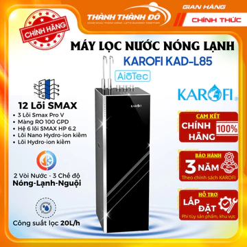 [Có lắp toàn quốc] Máy Lọc Nước Nóng Lạnh Karofi KAD-L85 - 2 Vòi Nước - 3 Nguồn Nước Nóng+Lạnh+Nguội - Bảo Hành 36 Tháng