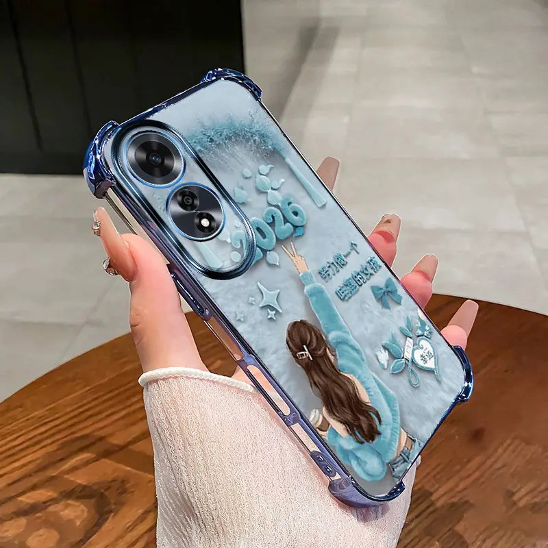 Ốp điện thoại phù hợp cho OPPO A60 4G – Chúc mừng năm mới 2026, mẫu mới chống sốc làm bằng nhựa TPU silicon mềm trong suốt.