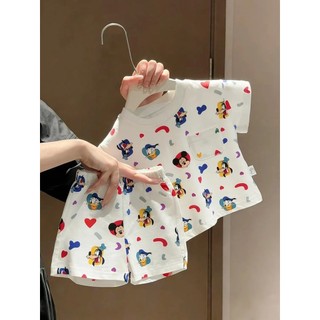 Bộ đồ Mickey cho bé - áo thun tay ngắn + quần short hoạt hình dễ thương mặc nhà đi chơi