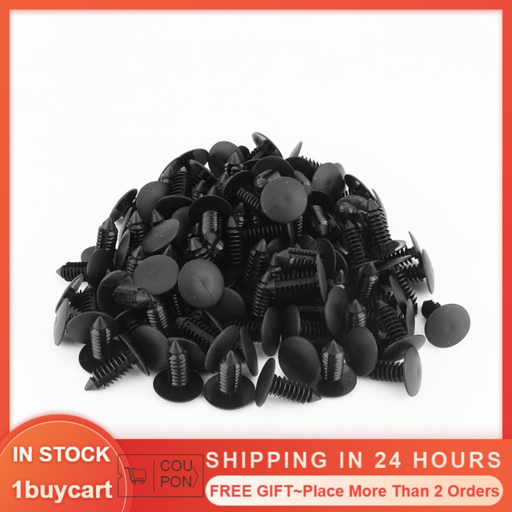 1buycart1 100 chiếc xe hơi cắt tỉa lỗ nhựa 7,5mm trong đinh tán Fastener màu đen