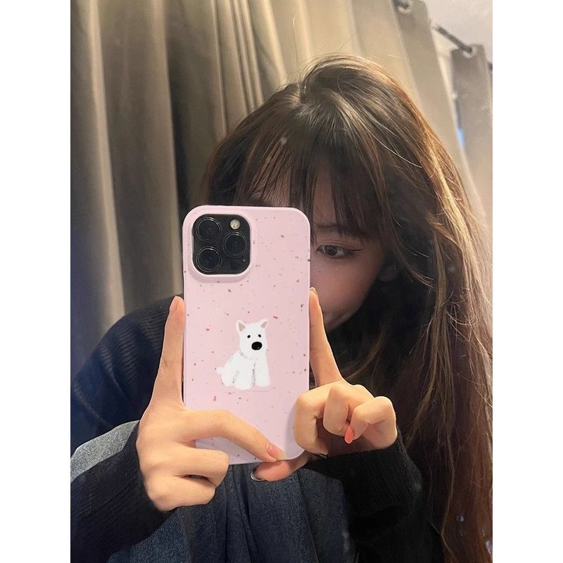 Ốp Điện Thoại Graffiti Puppy Thích Hợp Cho IPhone 17 AIR 11 12 PRO XR XSMAX 13 14 15 16 ProMax 7 8 PLUS Phim QYJS Vỏ Cứng Chống Bụi Bẩn Chống Sốc