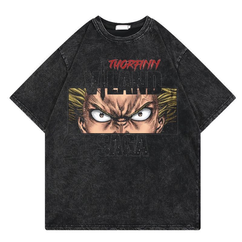 Anime Nhật Bản VINLAND SAGA - Áo thun nam nữ phong cách retro, tay ngắn, phù hợp đường phố và hàng ngày