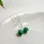 Bông tai dài màu xanh lá cây malachite, thiết kế đơn giản và thời trang