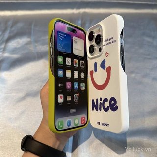 Ốp Bảo Vệ Thời Trang Sáng Tạo Tinh Tế Mặt Cười Đẹp Hợp Thời Trang Thích Hợp Cho iPhone 17promax 11 12pro 13promax 14 Half Pack Soft Case 15plus 16pro 17 13 14pro 15 16 Ốp Điện Thoại Chống Sốc