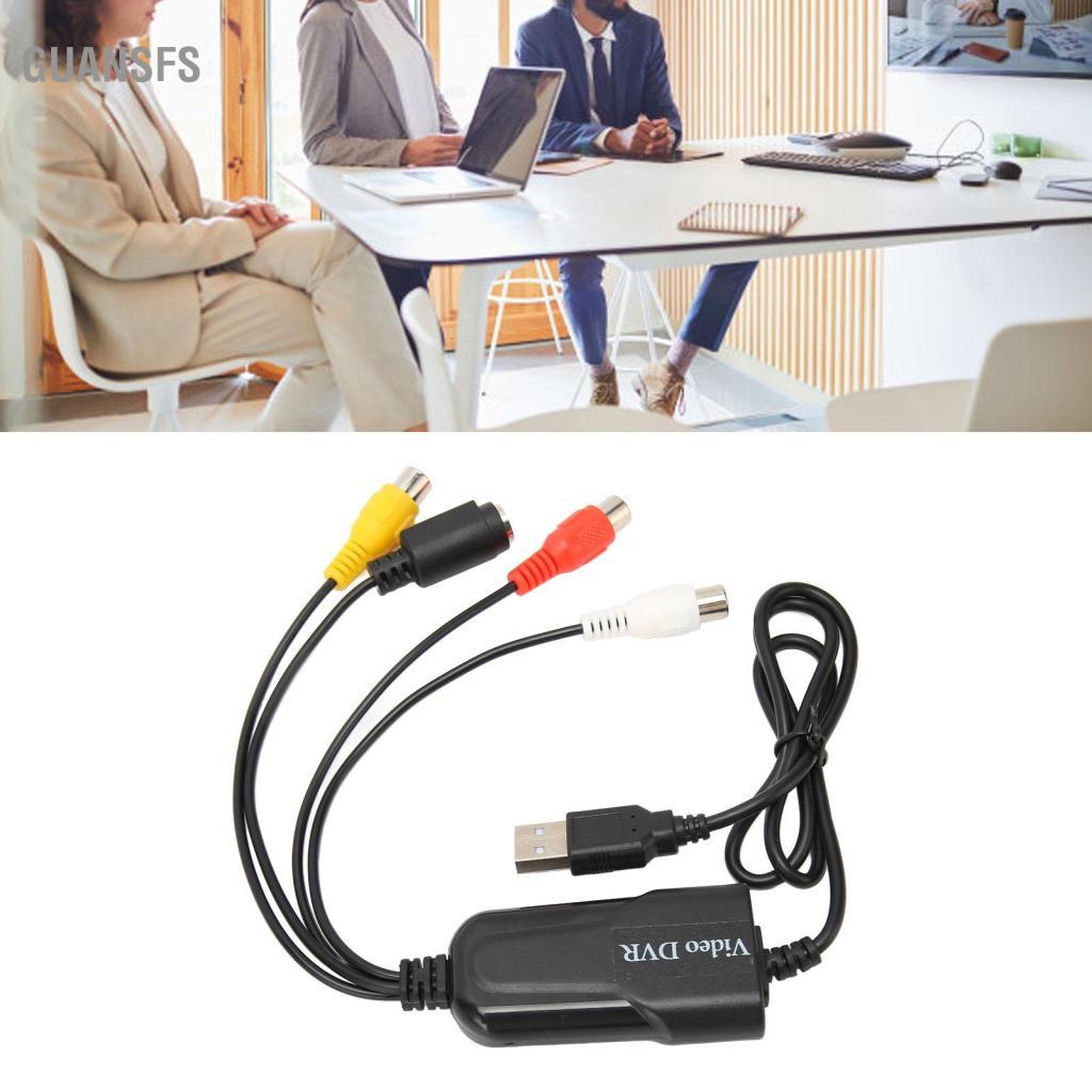 Guansfs Thiết bị thẻ chuyển đổi âm thanh guansfs sang USB Chi tiết rõ ràng 2.6ft Plug and Play VHS DV VCR Hi8 DVD Digital Compact cho PC