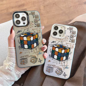Ốp Lưng Cho OPPO A5X A3 A96 A95 A76 A74 A60 A58 A57 A53 A38 A18 A17 A16 A15 A7 A5 Reno 14 13 12 11 10 Pro 8 7Z 8Z 6 Mạ Acrylic IMD Case Motif Magic Cube CYIM161