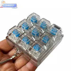 CMINYP 4 phím Bàn phím cơ Máy kiểm tra trục LED Keycap Switch Sampler Đồ chơi chìa khóa Giảm căng thẳng cho game thủ Văn phòng tại nhà Móc khóa di động rỗng