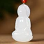 Mặt dây chuyền ngọc bích Guanyin trắng phong cách cổ điển