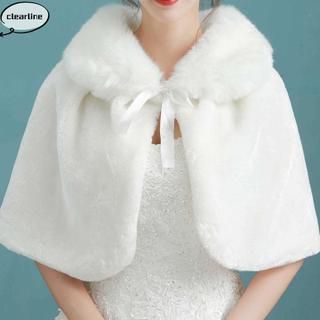 CLEARLINE Mũi Nữ Có Ren Ruy Băng - Áo Mềm Mại & Khăn Choàng Lông Cho Cô Dâu Mùa Đông