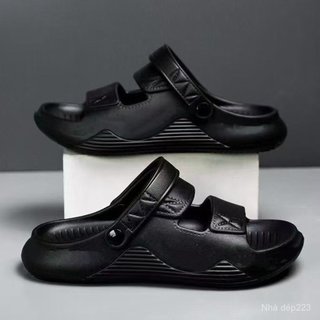 Men's rubber sandals for summer outdoor wear, non-slip casual beach shoes for men