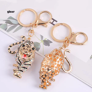 Móc khóa hổ Giaurz Giá đỡ chìa khóa hạng nặng Mặt dây chuyền móc khóa kim cương giả hình con hổ với khóa tôm hùm chắc chắn – Giá đỡ chìa khóa đa chức năng lấp lánh quyến rũ cho nam và nữ
