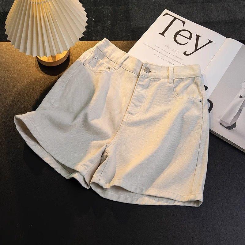 <![Giảm Giá Trong Thời Gian Có Hạn] Quần Short Denim Retro Mới, Thoải Mái Với Ống Rộng và Eo Co Dài Cho Mùa Hè