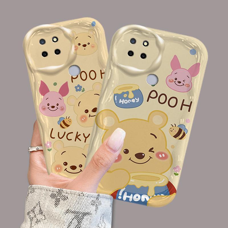 Vỏ Silicon Hoạt Hình Cho Realme C12 C15 C25 C25S Narzo 30A Narzo 20 3D Vỏ Kem TPU Mềm Winnie the Pooh Vỏ Điện Thoại Chống Sốc