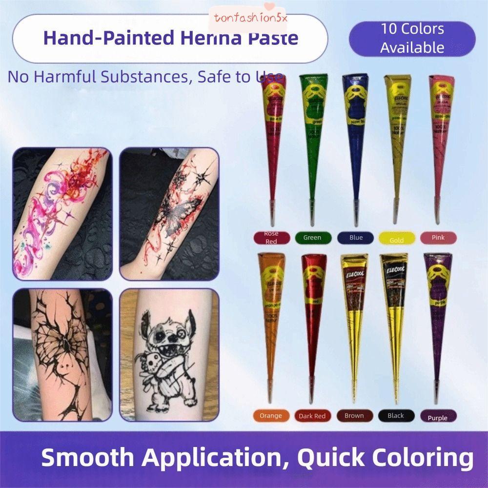ITrumpet Henna Paste Cone - Kem henna màu nâu đen, dùng xăm tạm thời, tiện lợi cho làm đẹp