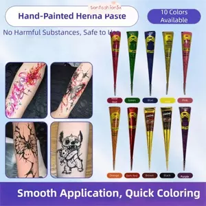 ITrumpet Henna Paste Cone - Kem henna màu nâu đen, dùng xăm tạm thời, tiện lợi cho làm đẹp