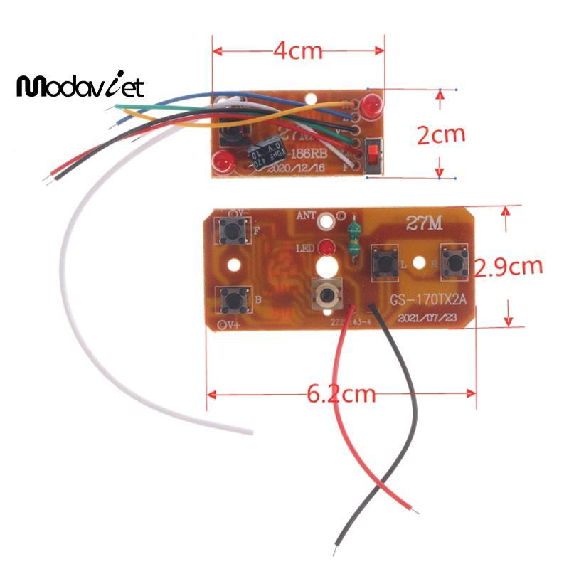 [modavietnamshop] 4CH RC Điều khiển từ xa Bộ thu phát PCB mạch 27 MHz Hệ thống vô tuyến cho xe RC Đẹp