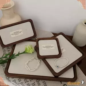 Khay trưng bày trang sức CHEESELY bằng gỗ nguyên khối, phong cách tối giản, màu cổ điển, dùng để vòng cổ
