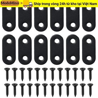 MODOMINO 12 CÁI Nẹp phẳng bằng thép không gỉ, Nẹp thẳng màu đen 40x16mm / 1.6 ” X 0.6 ”, Tấm sửa chữa sửa chữa bằng thép không gỉ chắc chắn có vít Ứng dụng gia đình và công nghiệp