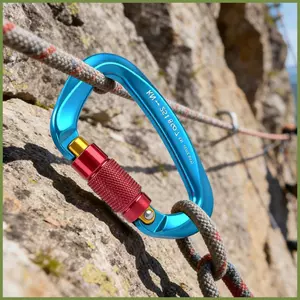 Carabiner Hợp Kim Nhôm Hình Chữ D, Khóa Xoắn Tự Động, Phù Hợp Cho Đi Bộ Đường Dài Và Leo Núi Kouvn