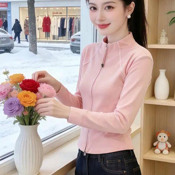 Mùa xuân 2026 - Áo Khoác Mỏng Màu Hồng Phong Cách Mới, Perfect cho Du Lịch