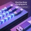 Cáp dữ liệu ánh sáng chảy đầy màu sắc 1,2M / 2M 3 TRONG 1 USB sang Type C / IOS / Micro Dây sạc điện thoại Cáp sạc nhanh 5A Tương thích rộng rãi
