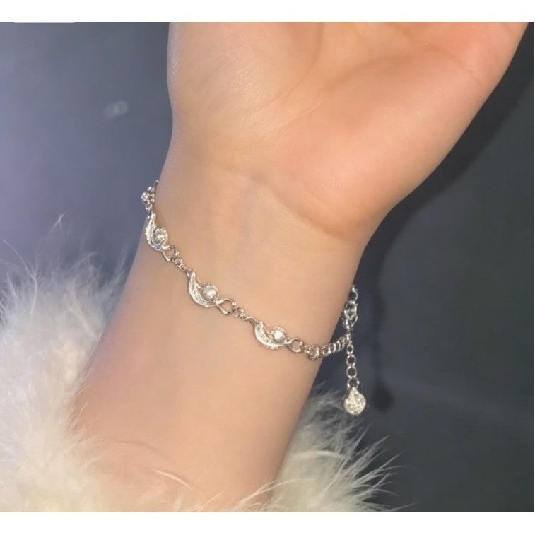 Tính khí thời trang Ringflower - Vòng tay nữ màu vàng trắng trong suốt