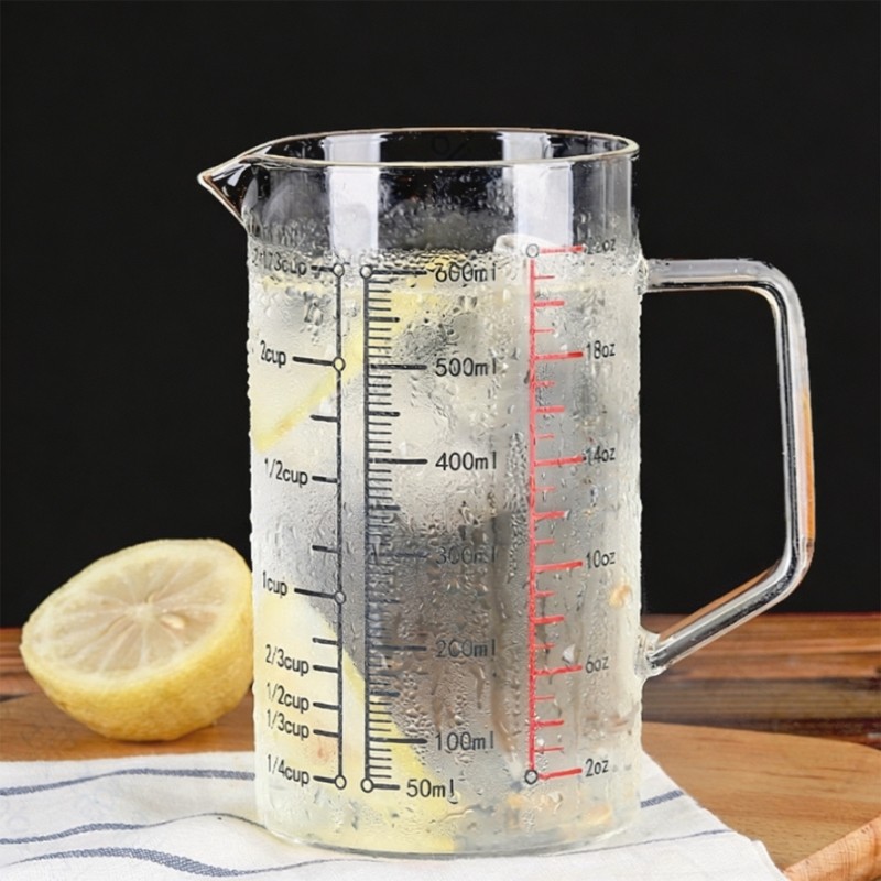 Cốc đo thủy tinh Borosilicate an toàn cho lò vi sóng COO có dấu đo rõ ràng Cốc đo để nướng và nấu ăn
