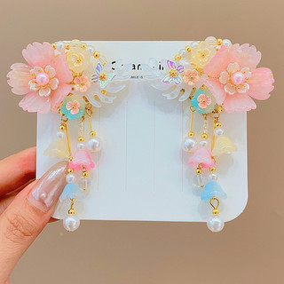 Hanfu Mũ Nữ Trẻ Em Tua Rua Cổ Phụ Kiện Tóc Trang Phục Cổ Phong Cách Trung Hoa Kẹp Tóc Cô Gái Kẹp Tóc Công Chúa Phụ Kiện