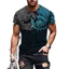 Họa tiết biểu tượng Viking 3D, áo cổ tròn ngắn tay