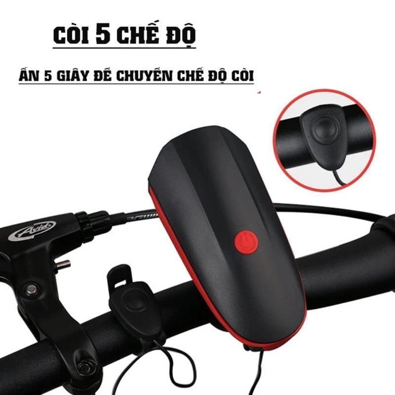 Đèn Xe Đạp Thể Thao Siêu Sáng, Có Còi, Pin Sạc USB, Chống Nước, Phụ Kiện Xe Đạp Hm