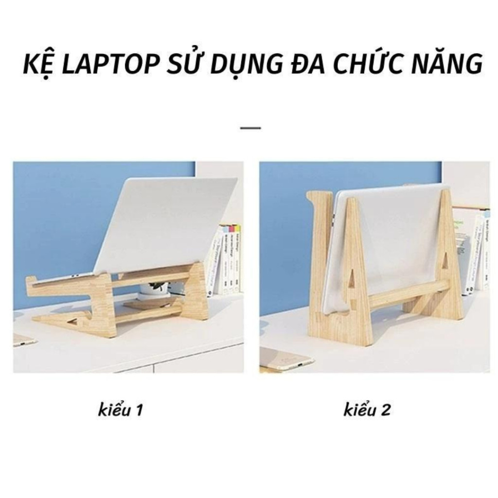 Giá Đỡ, Kệ Laptop Macbook Chất Liệu Gỗ Thông Cao Cấp giúp máy tính tản nhiệt chống nóng máy - FUTURECH