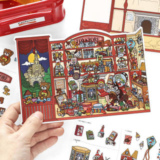 ENWEI 3 Cái [Dòng cửa hàng búp bê] Nhãn dán phong cảnh chống nước 3D Cửa hàng lưu niệm Cửa hàng tạp hóa cho sổ lưu niệm tạp chí