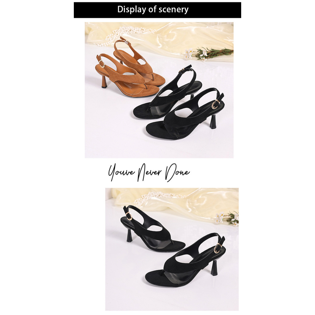 Dép xỏ ngón cao gót, dép xỏ ngón da lộn, giày nữ cỡ lớn