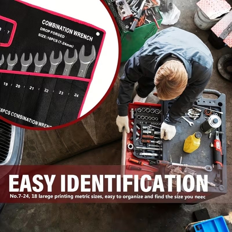 HL 14 Túi đựng dụng cụ bỏ túi Sắp xếp Cờ lê cuộn Lưu trữ Tay cầm di động Nhà để xe