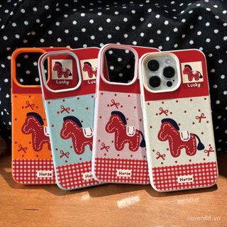Ốp Điện Thoại Thích Hợp Cho iPhone 11 12 13 14 15 16 17 Pro max Plus Air Năm Mới Ngựa Đỏ Chống Sốc Vỏ Bảo Vệ Chống Sốc Bao Gồm Tất Cả N7SF