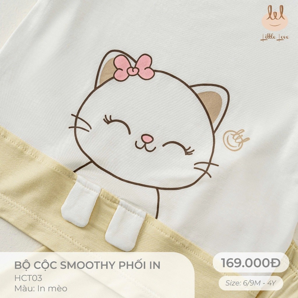 Bộ cộc tay vải sợi tre kháng khuẩn [ Mềm, mỏng, mát, thấm hút & co dãn tốt]  in phối dành cho bé từ 6M -4Y (HCT03)