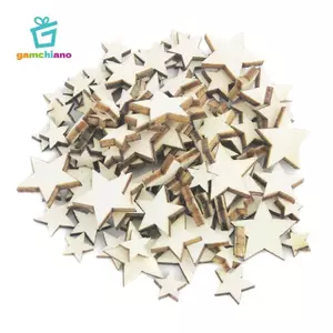 100x Miếng Gỗ Ngôi Sao Silces Cho Thẻ Quà Tặng Thêu Sò Trang Trí Tiệc