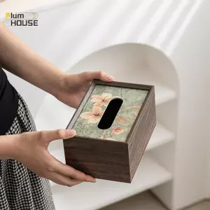PlumHOUSE 1 Gỗ Anh Đào Hoa Khăn Giấy Hộp Đựng Khăn Ăn Hộp Bảo Quản Quà Tặng-Idea Sáng Tạo Gỗ Hộp Đựng Khăn Giấy VN