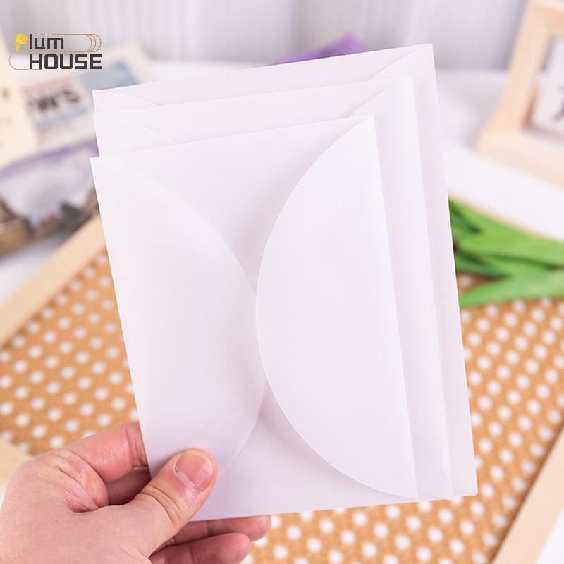 PlumHOUSE 10 Cái / lốc Trống Phong Bì Trong Suốt Cho Lời Mời Bưu Thiếp Châu Âu Hộp Quà Tặng Thẻ Tin Nhắn Phong Bì Đám Cưới Kinh Doanh Chữ VN